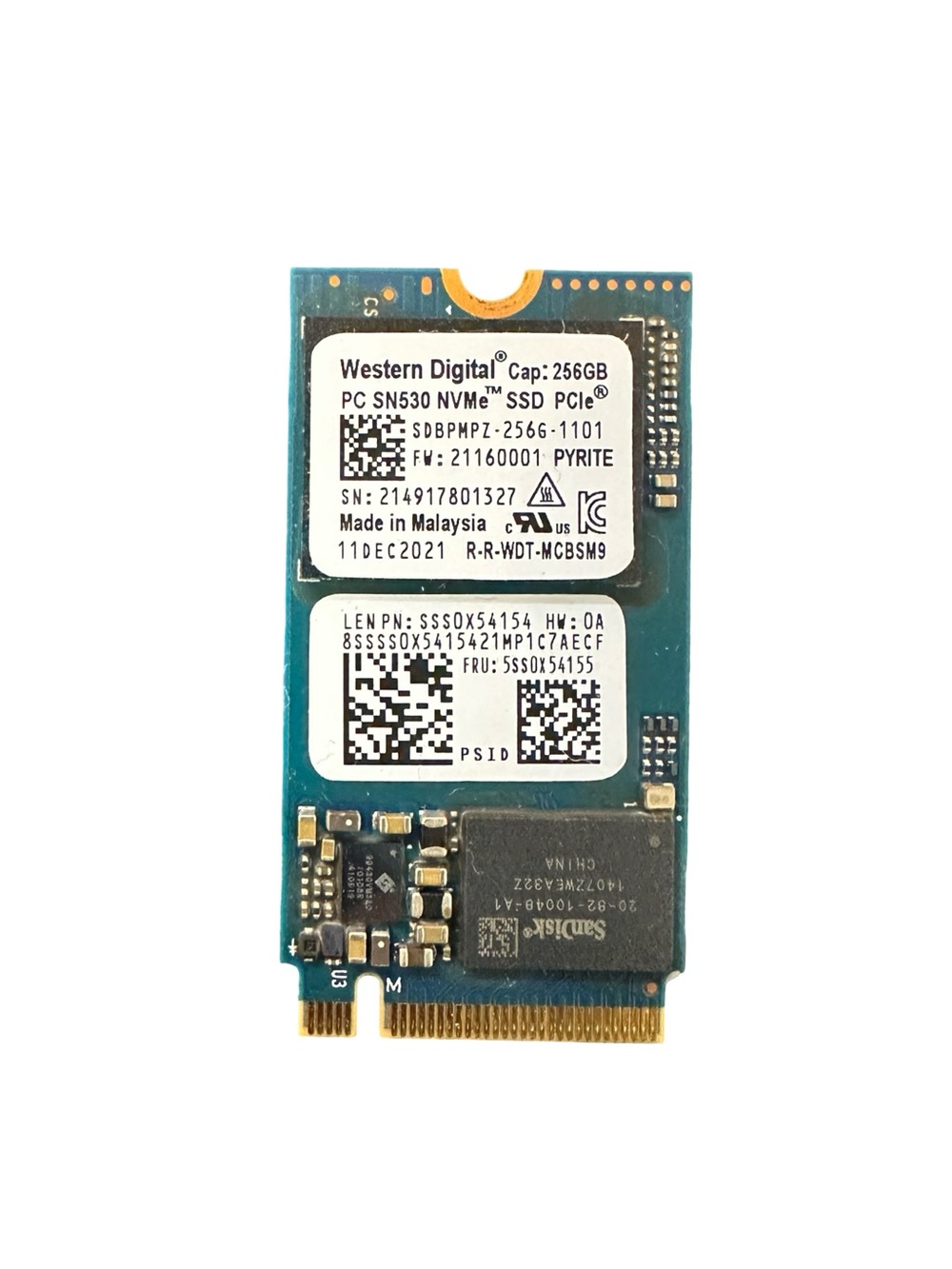 Western Digital SN530 256GB M.2 2230 NVMe SDBPMPZ-256G